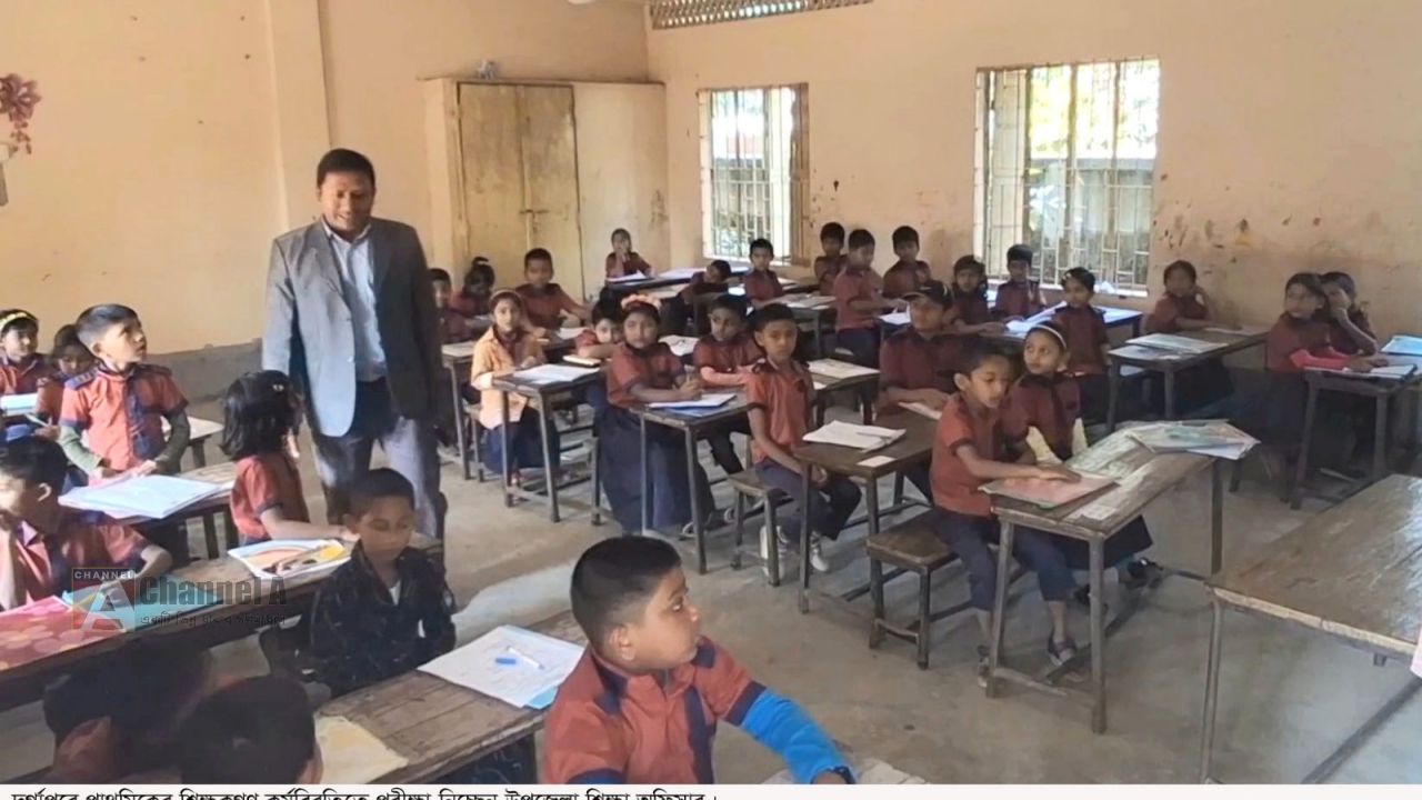 নেত্রকোনা দুর্গাপুরে প্রাথমিকের পরীক্ষা বর্জন কর্মবিরতিতে শিক্ষকরা